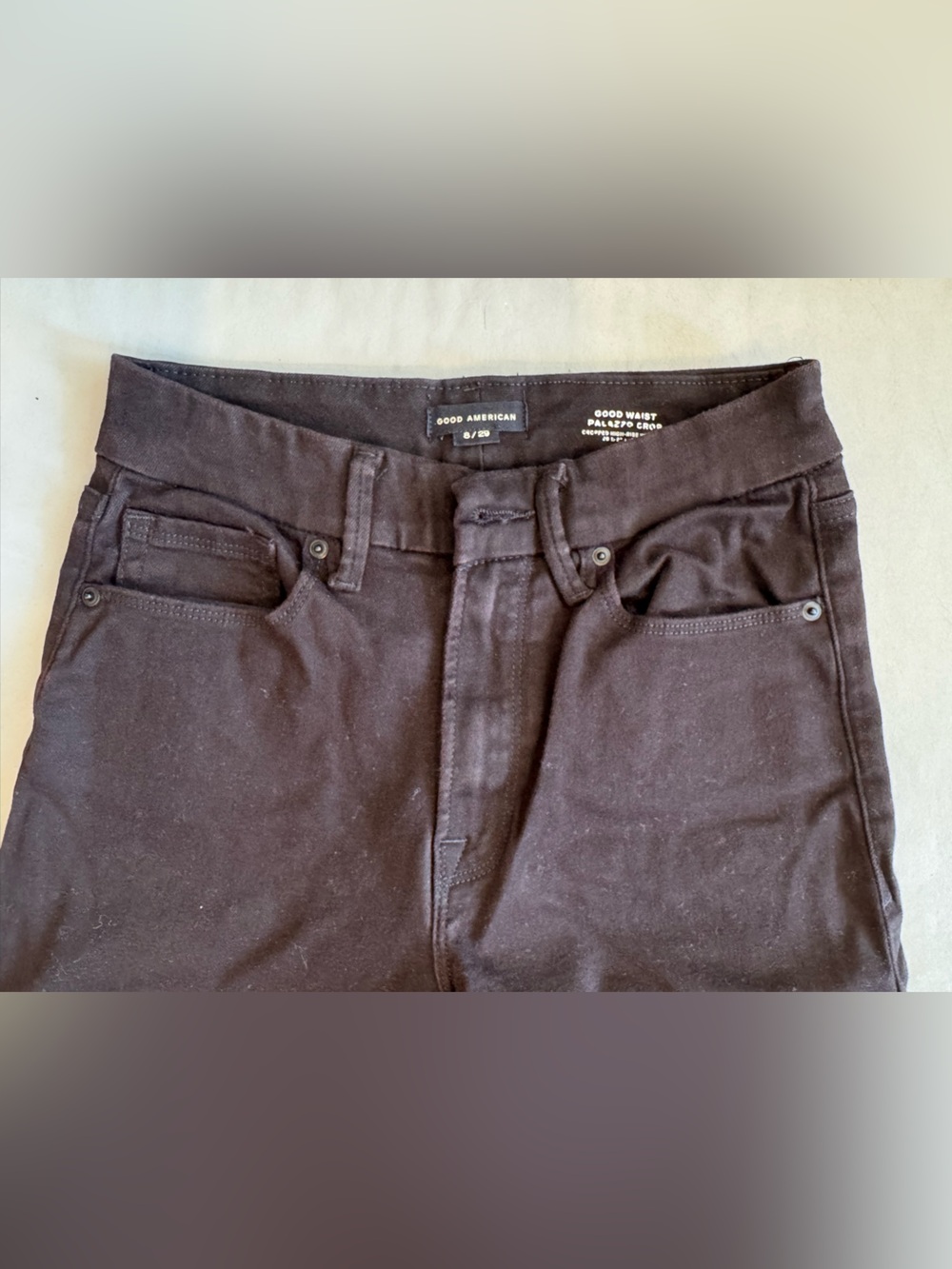 Good American Good Waist Cropped Palazzo Jeans (Size 8) - Picture 5 of 10